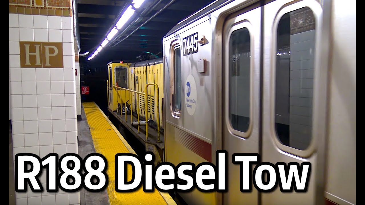 ⁴ᴷ R188 Cars being moved by Diesel Locomotive