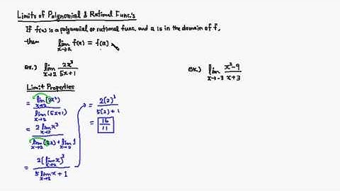 Limits of Polynomial & Rational Functions