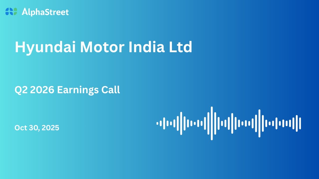 Телефонная конференция по итогам второго квартала 2025-26 финансового года Hyundai Motor India Ltd