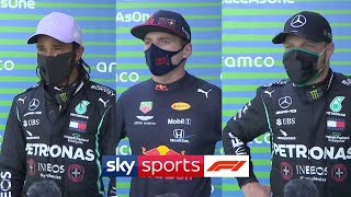 REACTION! Hamilton, Verstappen \& Bottas react as Hamilton wins the Spanish Grand Prix