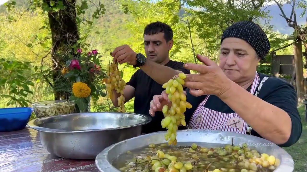 Grandma's Wildest Recipe! 🤫 Golden Eggplant & Grape Jam + Stuffed Eggplant Salad! 🍆🍇👵🏼