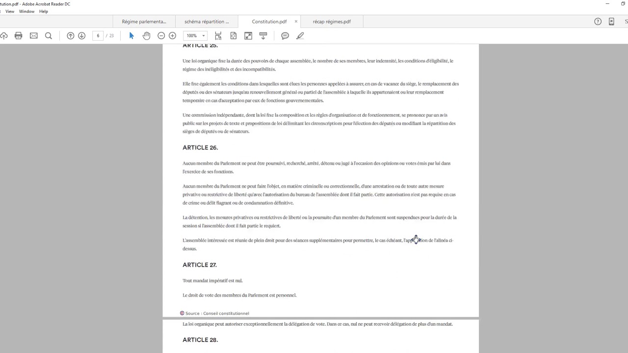 La Séparation Des Pouvoirs Sous La Vème République Dissertation