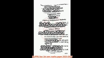 MJPRU bsc 3st Semester mathematics paper 2023-2024