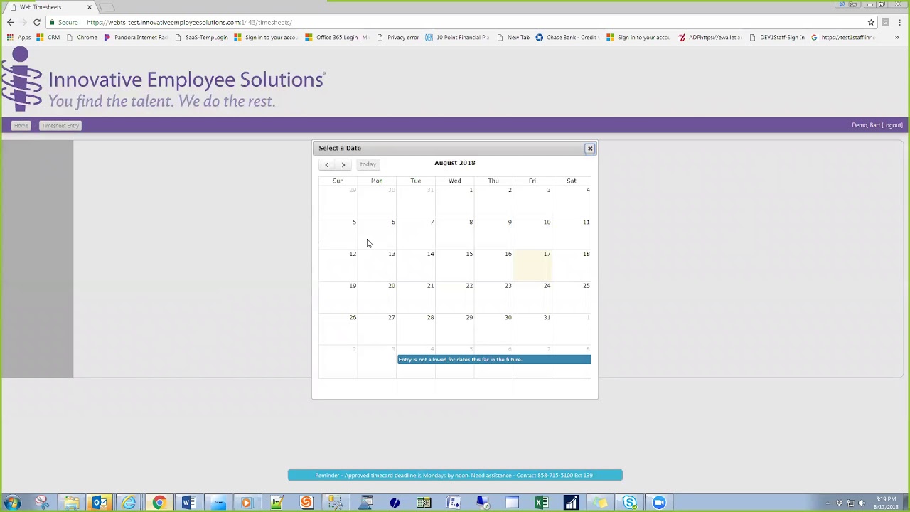 Innovative Employee Solutions - How to Use Webtime