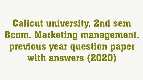 marketing management, previous year question with answer 2020