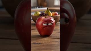 Apple Eating a Banana for breakfast #hungry #cartoon #kids #apple #food #ytshorts