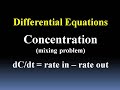 Differential Eq Application (Concentrating a Solution)