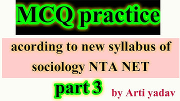 Sociology mcq practice । Sociology questions  । Part 3 । Nta net june 2020