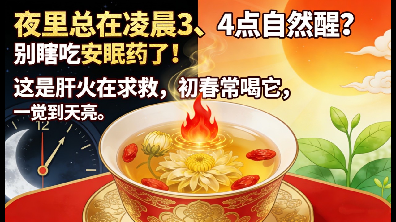 夜裡總在凌晨3、4點自然醒？別瞎吃安眠藥了！這是肝火在求救，初春常喝它，一覺到天亮。