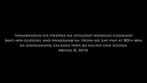 Apolonio Mendoza Command (AMC-NPA-Quezon) tactical offensive against SAF-PNP and 80th IBPA