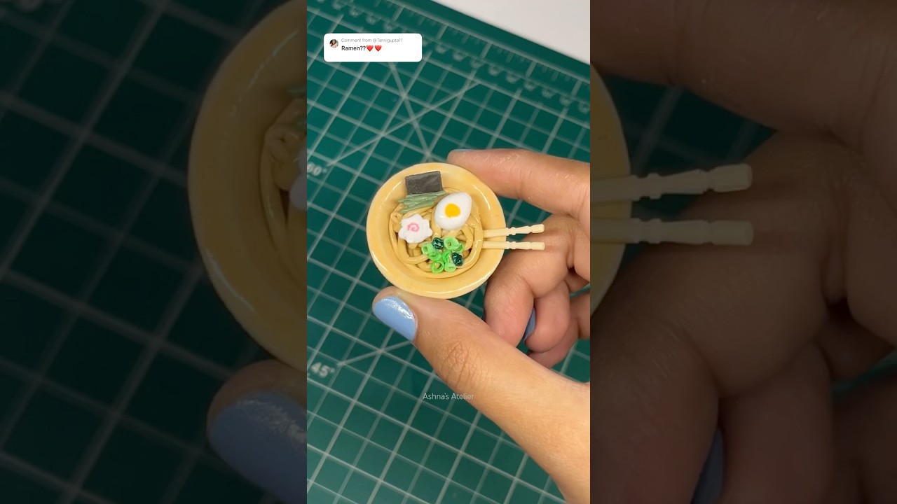 😍DIY Miniature Ramen Bowl🍜Super Clay Ramen/Ramen Bowl Tutorial 