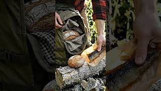 Cooking bread in the wilderness #wildernesssurvival #naturecooking #relaxing #survival #camping #fyp