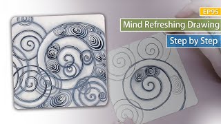 Mind refreshing drawing  PRINTEMPS and Springs EP95 Zentangle inspired art beginner