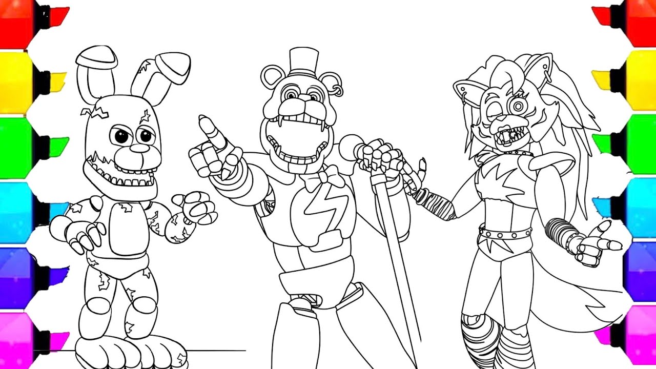 Five Nights at Freddy's New Coloring Pages / How To Color All Main