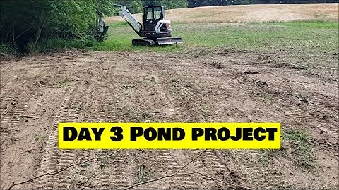 DAY 3 pond build. Tree clearing is done, lets check out the dirt, Bobcat e42 R series mini excavator