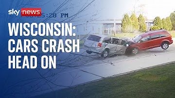 Wisconsin: Watch moment wrong-way driver crashes into car, injuring four