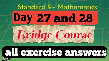 math bridge course | Class 9th day 27 28 | exercise answers |  Setu Abhyaskram | day 27th 28th