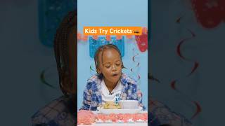 Kids Try crickets 🦗😋 #shorts