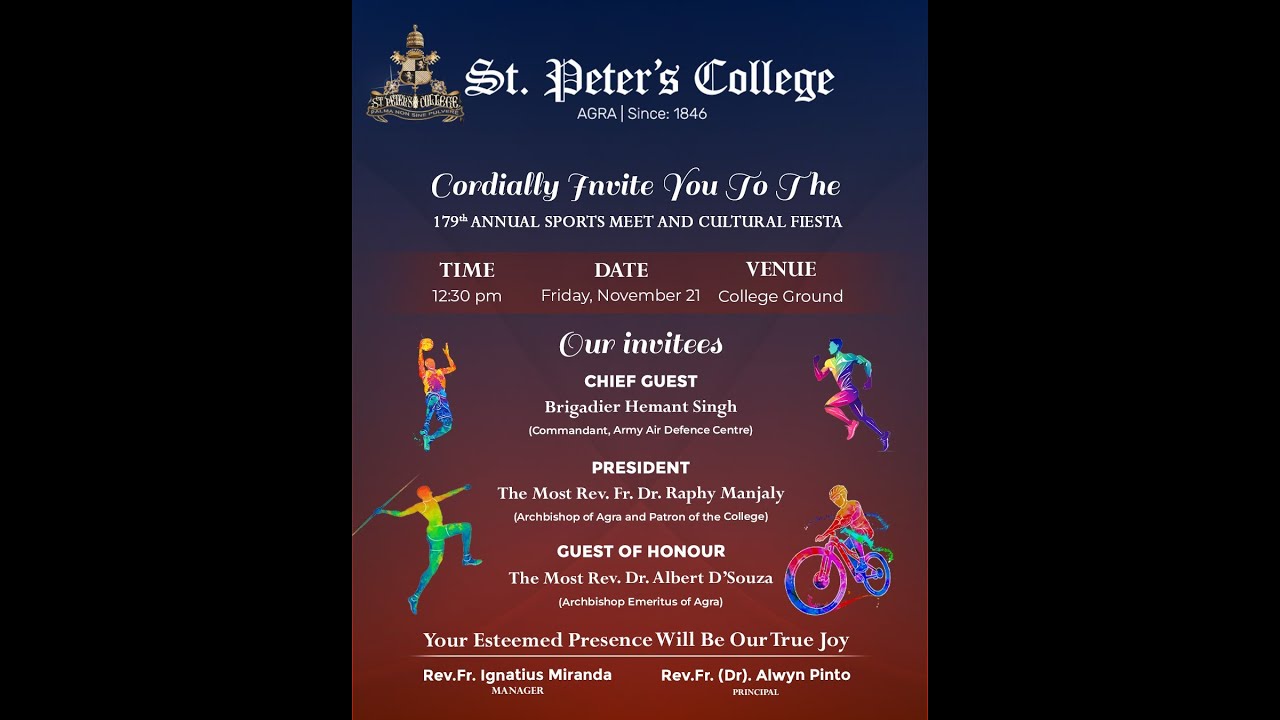 Live - 179th Annual Sports Day 21st Nov 2025 !! St Peter`s College Agra !!