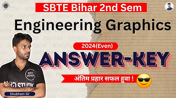 Engg. Graphics Answer Key 2024 Even |bihar polytechnic 2nd semester Group-A Paper Analysis|H2O STUDY
