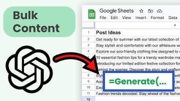 Generate bulk content with AI and Google Sheets | AI Tutorial | SheetGPT