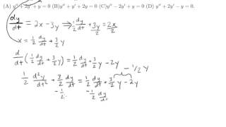Problem 26 - Autonomous System of Coupled 1st order Linear Diff Eq to 2nd Order Autonomous