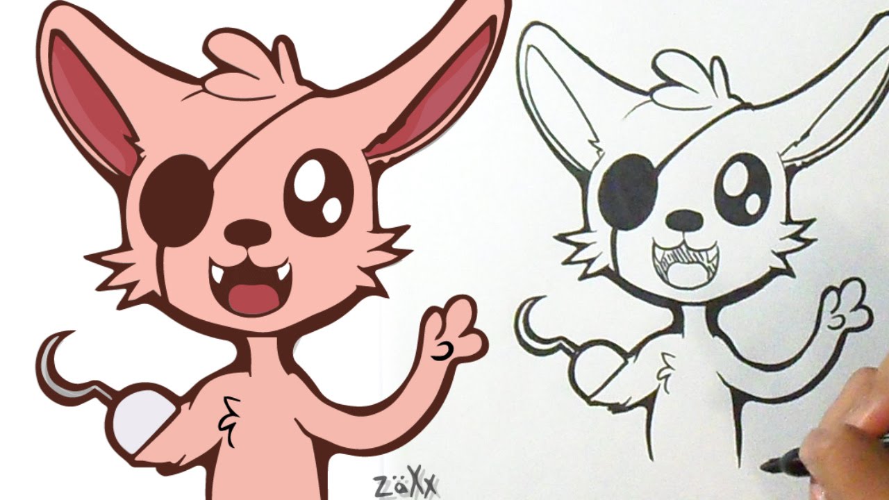 Como DESENHAR o FOXY - Como DIBUJAR a FOXY de FNAF - How to DRAW FOXY -  Five Nights at Freddy's 