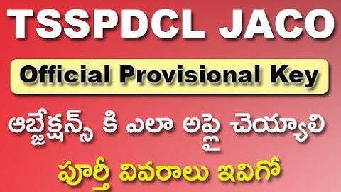 TSSPDCL JACO Provisional Key 2019