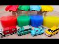 はたらくくるまのミニカーが水にダイブ！働く車で色を学ぼう☆Minicars dive into colorful water! Learn about colors while you play