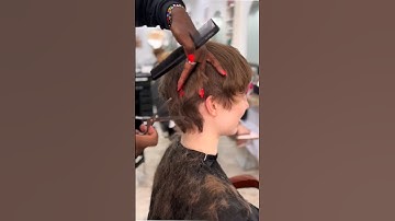 how to use hair thinning shears | pixie haircut #shortsfeed