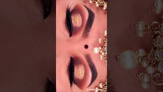 Cut Crease Indian Bridal Eye Makeup Tutorial on Hooded Eyes | Brown & Gold Halo Eyeshadow