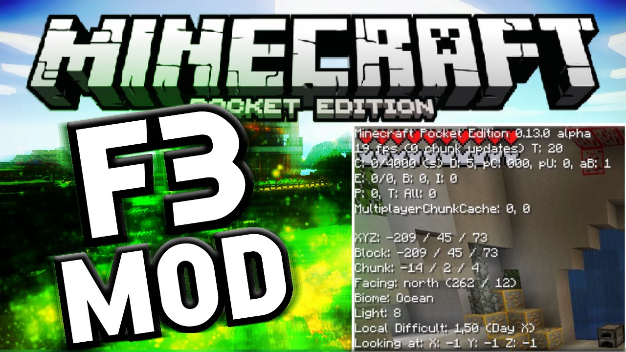 F3 Button In Mcpe 0 13 0 Debug Mod Minecraft Pe Pocket Edition Youtube