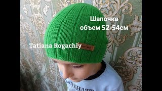 Шапка по кругу из хлопка для весны Вязание спицами