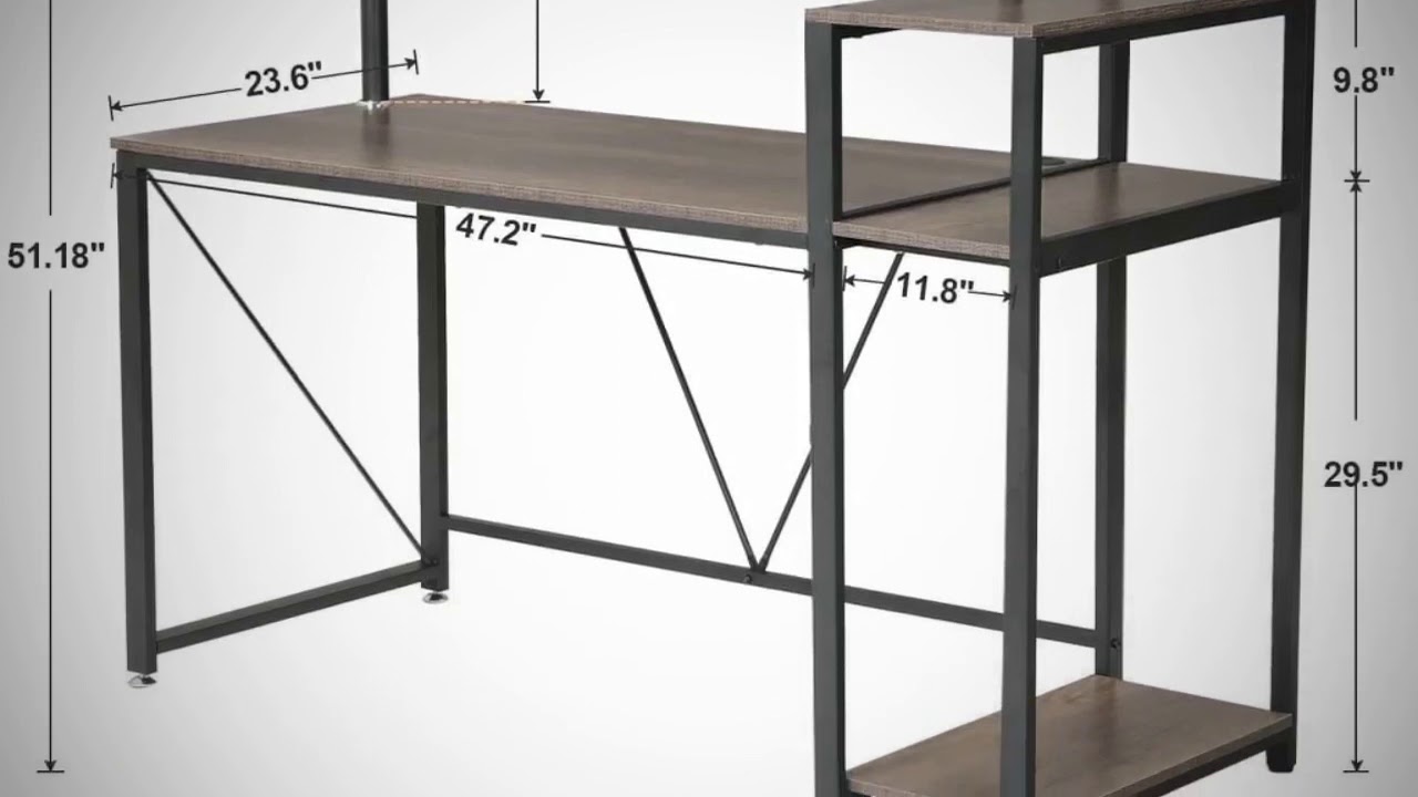 Sedeta Computer Desk with Hutch and Storage Shelves, 59" Large PC Desk with Printer Shelf ..........