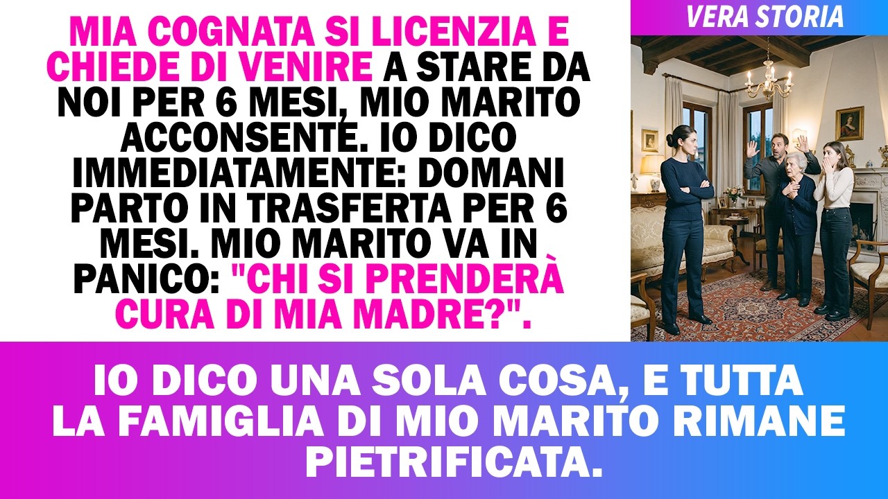 Mi sono fermata in mezzo al salotto con le borse della spesa ancora in mano quando mio marito, senza alzarsi dal divano, mi ha detto che sua sorella sarebbe venuta a stare da noi per sei mesi per...