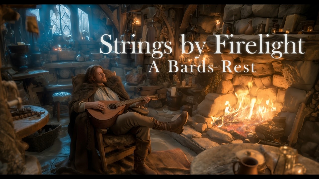 Medieval Fantasy Lute Music for Cozy Fireside Ambience, Relaxing Fantasy Folk | Strings by Firelight