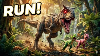 🦖💨 RUN FROM CARNOTAURUS DINOLINGS 🦕⚡ | EXTENDED Chase Adventure | Dinosaur Escape Animation