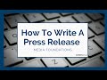 Media Foundations #04: How to Write a Press Release