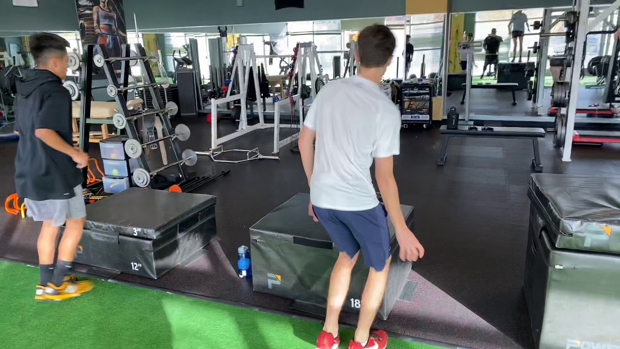 Athlete agility box jumps YouTube
