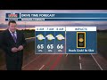 Light rain ends early followed by clearing skies