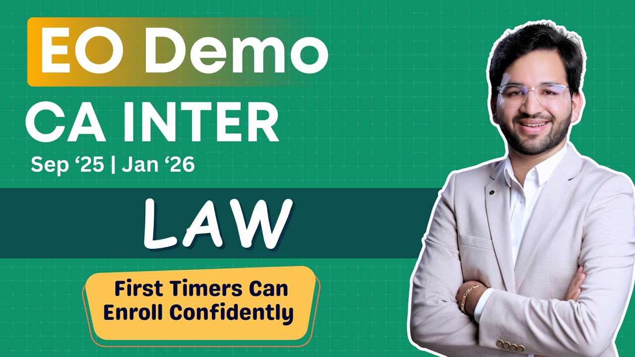 CA Inter Law Exam Oriented | Demo Lecture | Sept'25 and Jan'26 - YouTube