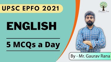 UPSC EPFO 2021 | English | 5 MCQs a Day | By Mr. Gaurav Rana