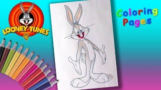 Bugs Bunny Coloring Page for Kids. How to Coloring Bunny from the cartoon