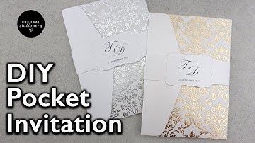 Easy gold foil pocket invitation with pre foiled paper | DIY wedding invitations
