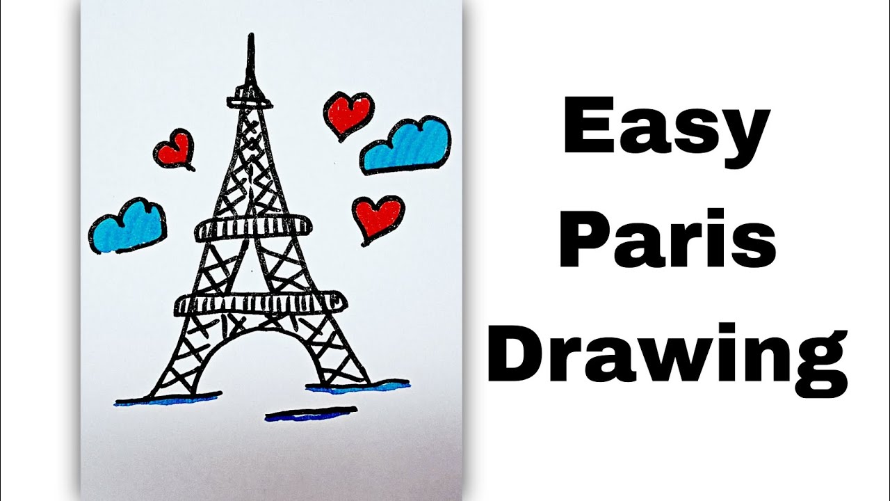 I Love Paris Eiffel Tower Sketch Illustration Stock Photo, Picture and  Royalty Free Image. Image 27908414.