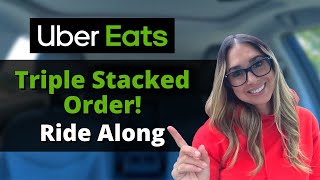 Uber Eats Driver Triple Stacked Order Ride Along!