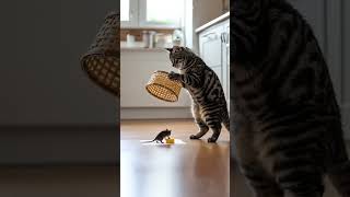 Lol Cat Hides Above-Mouse Walks Into Disaster?