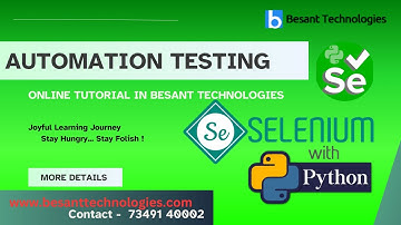Selenium Python Automation Tutorial | WebDriver Hands-on for Beginners | Besant technologies