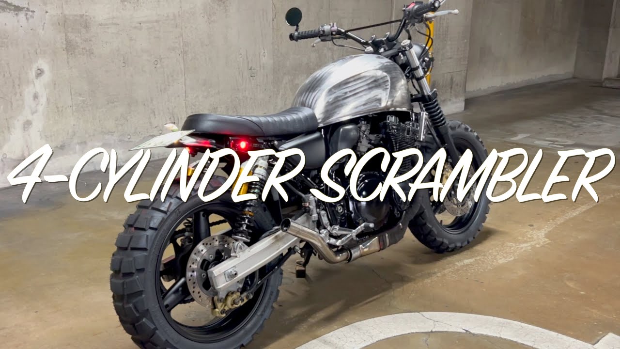 INAZUMA400 ブラット スクランブラー カスタム 解説Vlog 4-cylinder