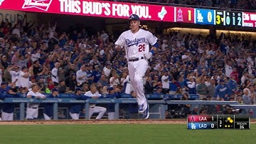 LAA@LAD: Utley scores to tie game after Trout